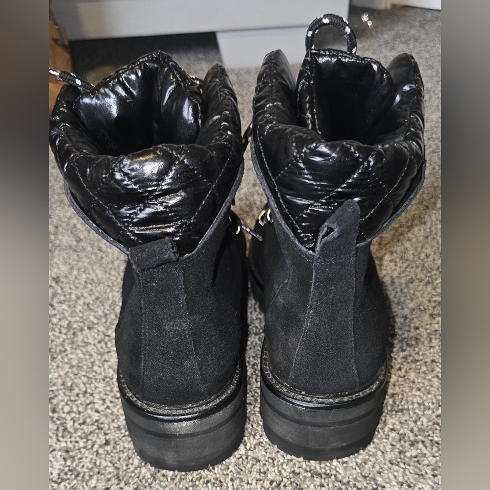 Marc Fisher LTD Innie Suede Lace-Up Hiker Boots Black Womens Size 8 - Picture 10 of 12
